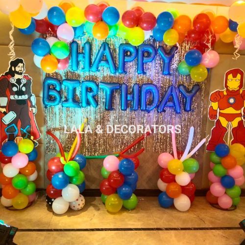 Batman Themed Blue, White & Gold First Birthday Setup