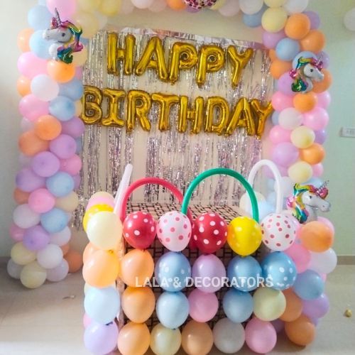 Unicorn Theme Birthday Decoration with Balloon 