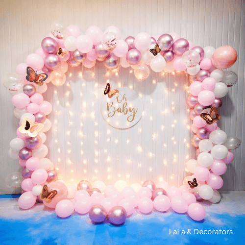 Baby Shower Balloon Decoration with Butterfly Theme