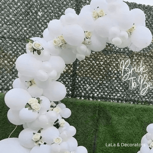 Elegant White Bride-to-Be Balloon Decoration  3