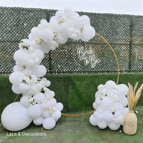 Elegant White Bride-to-Be Balloon Decoration 