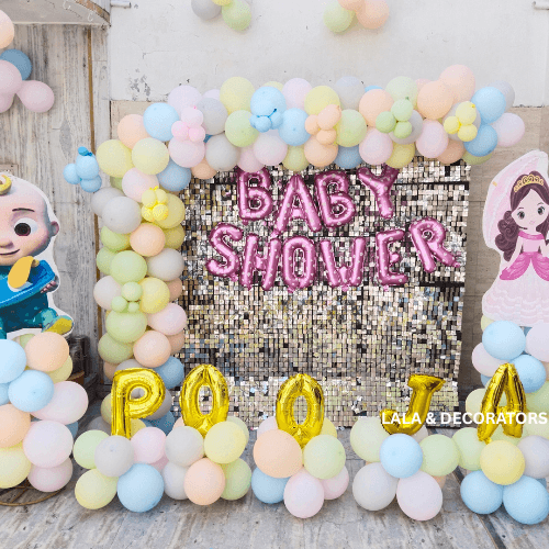 Pastel Baby Shower Balloon Decor